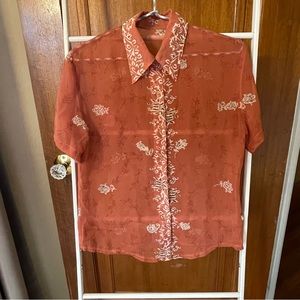 Vintage 1950s/60s sheer delicate blouse M